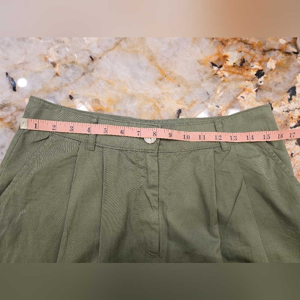 Loft Poplin Wide Leg Pants Green Size 8P - Picture 8 of 9